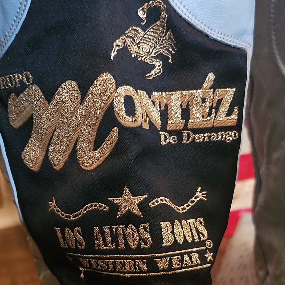 Rare baby blue  ostrich cowboy Boots